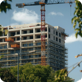 Construction site scaffolding