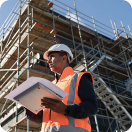 Engineer inspecting construction site